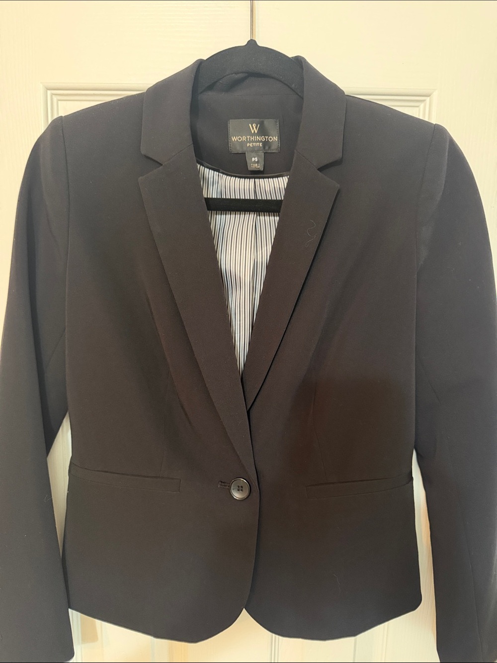 Worthington Black Petite One-Button Blazer